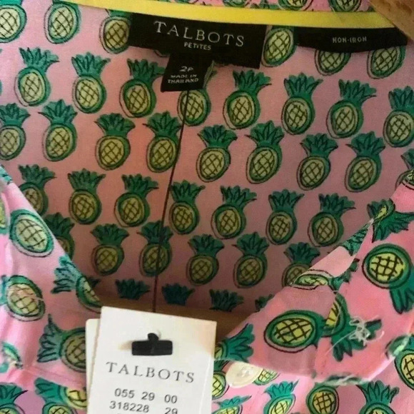 Talbot’s Sleeveless Pineapple Print Top - Picture 5 of 5